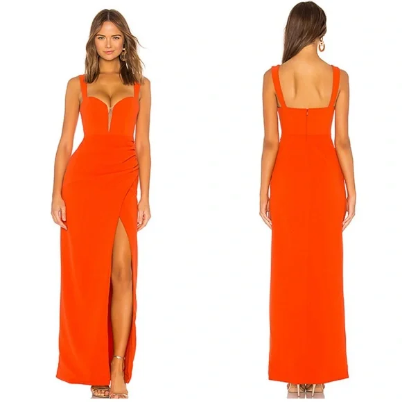 Lovers + Friends | Dresses | Lovers Friends Dolores Gown Blood Orange Maxi  | Poshmark